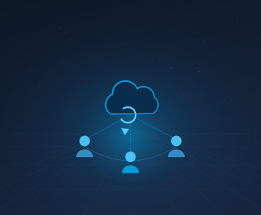 Cloud real-time collaboration benefit icon for cloud integration