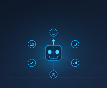 Wide range automation benefit icon for robotic process automation